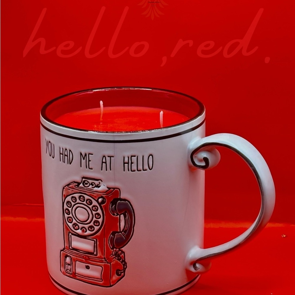Hello Red Candle Mug